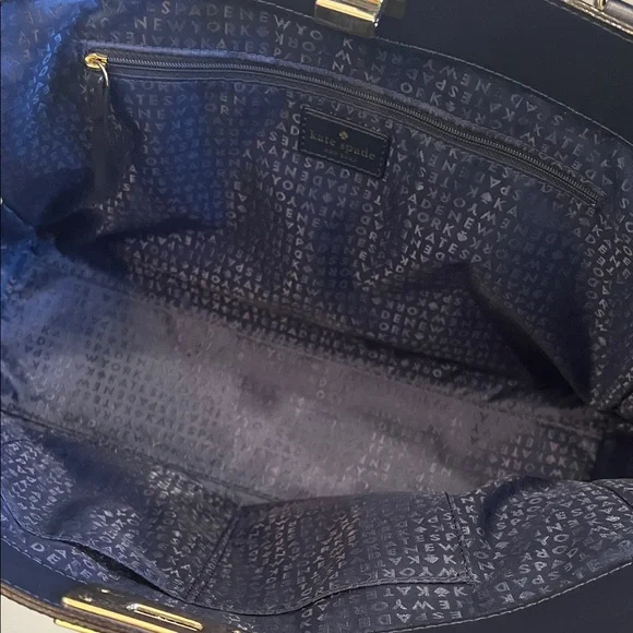 Elegant Navy Blue Leather Handbag - Picture 4 of 6